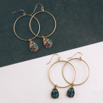 Wholesale circular drop earrings hanging teardrop wood accent diameter