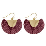 Wholesale feather inspired tassel earrings snakeskin print gold metal accent