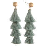 Wholesale long tassel earring gold post Approximate