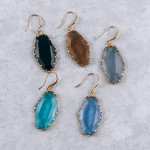 Wholesale long fishhook resin earring resin crystal Approximate