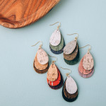 Wholesale cork inspired earrings trio teardrop accents