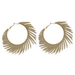 Wholesale feather inspired hoop earrings diameter