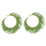 Wholesale large hoop earrings feather inspired tassel accents diameter