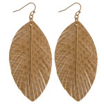 Wholesale faux leather feather inspired earrings snakeskin details gold bar acce