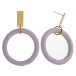 Wholesale circular wood earrings gold metal stud accent