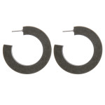 Wholesale open hoop wood inspired earrings stud post