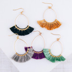 Wholesale dainty teardrop earrings tassel details gold accents