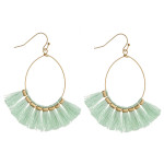 Wholesale dainty teardrop earrings tassel details gold accents
