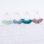Wholesale dainty teardrop earrings tassel details gold accents