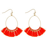 Wholesale dainty teardrop earrings neon tassel details gold accents
