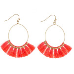 Wholesale dainty teardrop earrings neon tassel details gold accents
