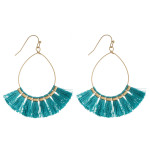 Wholesale dainty teardrop earrings tassel details gold accents