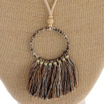 Wholesale faux leather cord necklace circular pendant snakeskin wrapped details