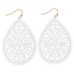 Wholesale long filigree inspired teardrop earrings