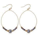 Wholesale rhinestone beaded teardrop dangle earrings