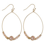 Wholesale rhinestone beaded teardrop dangle earrings