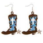 Wholesale metal boot earrings cross details