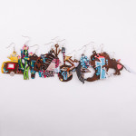 Wholesale metal boot earrings cross details