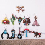 Wholesale metal guitar earrings wings cross details