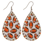 Wholesale metal football drop earrings rhinestone accents
