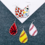 Wholesale metal football drop earrings rhinestone accents