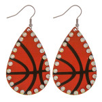 Wholesale metal basketball drop earrings rhinestone accents