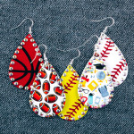 Wholesale metal basketball drop earrings rhinestone accents