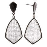 Wholesale metal drop earrings filigree inspired center details stud post