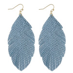 Wholesale metallic faux leather snakeskin feather earrings