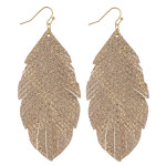 Wholesale metallic faux leather snakeskin feather earrings