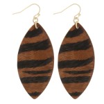 Wholesale cowhide zebra print drop earrings