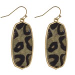 Wholesale leopard print cowhide encased drop earrings