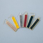 Wholesale faux fur encased bar drop earrings