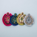 Wholesale seed beaded felt teardrop tassel boho earrings