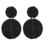 Wholesale seed beaded felt disc drop earrings