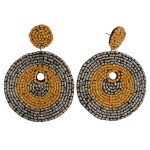 Wholesale seed beaded felt disc boho drop earrings diameter