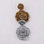 Wholesale seed beaded felt flower blossom drop earrings