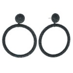 Wholesale seed beaded open circle statement earrings diameter