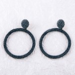 Wholesale seed beaded open circle statement earrings diameter