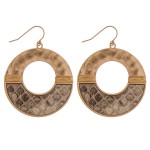 Wholesale hammered metal snakeskin earrings wire wrapped details diameter