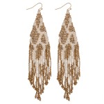 Wholesale leopard print beaded fringe tassel bohemian earrings