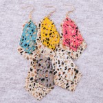 Wholesale faux leather animal print abstract earrings
