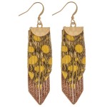 Wholesale genuine leather layered animal print earrings