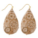 Wholesale geometric seed beaded felt teardrop earrings L