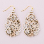 Wholesale geometric seed beaded felt teardrop earrings L