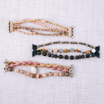 Wholesale interchangeable beaded stretch watch band smart watches faceted bead d