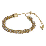 Wholesale gold silver rhinestone bracelet adjustable bolo closure Fits up wrist