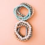 Wholesale bracelet set three wood beaded bracelets one faceted acrylic beaded st