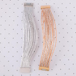 Wholesale faux leather multi strand metallic bracelet magnetic closure diameter