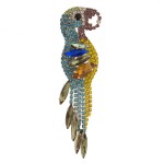 Wholesale multicolor rhinestone parrot brooch pin